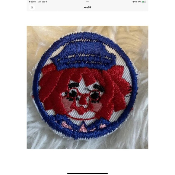 Raggedy Ann & Andy Sew On Embroidered Round Patch Vintage Set Of 2 - Picture 4 of 5